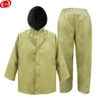 谋福CNMF 80192 分体式加厚帆布抗洪救灾建筑工矿雨衣雨裤套装橡胶雨衣劳保电动车骑行雨具(帆布分体款)