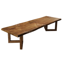 信京(XINJING) 实木办公桌 培训会议桌书馆书桌长桌长条书桌 浅胡桃 不含椅子 2000*800*750mm