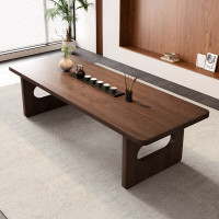 铁固家实木大板茶桌椅组合中式功夫茶台家用客厅胡桃色泡茶桌办公室喝茶 单桌:长200宽80高75/厚5cm