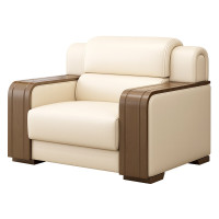 首然办公室沙发贵宾接待会客老板商务洽谈高档真皮沙发单人位茶几组合 高档真皮单人位W980*D900*H880