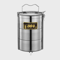 中锐智采 特大容量多层饭盒 304不锈钢材质多层保温饭盒桶手提上班族便携 16cm三层304