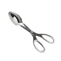 加厚不锈钢食品夹 剪刀型烧烤夹子 多用分菜夹 厨房面包夹牛排夹 小号圆头沙律夹