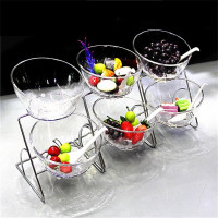 酒店早餐自助餐咸菜架展示盘小菜凉菜展示架子自助餐厅餐具器皿 两层套装(二组)