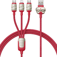 倍思(BASEUS) 蛇年生肖系列 快充充电线 USB to C+C+L 3.5A P10381600912-00