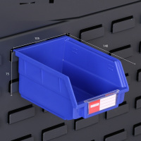 蓝色背挂式零件盒五金工具零件盒PP材质 背挂盒190*105*75CM