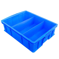 军根 塑料分隔式零件盒物料盒 分格箱五金工具收纳箱螺丝盒 特厚570三格箱(565*420*155)