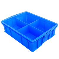 军根 塑料分隔式零件盒物料盒 分格箱五金工具收纳箱螺丝盒 特厚570四格箱(565*420*155)