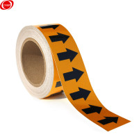 谋福 CNMF 9438 管道标识反光膜 流向导向指示标签 箭头标标贴 反光标识消防不干胶贴( 黄色 3cm*20m)