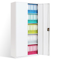 洛克菲勒办公柜铁皮柜资料档案柜储物柜灰白通门五层文件柜子高1850宽900