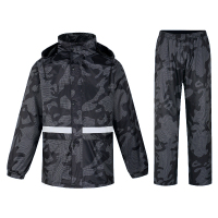 谋福 W01 迷彩分体式雨衣雨裤套装 户外徒步登山钓鱼摩托车反光雨衣服 W01 迷彩分体式雨衣雨裤套装 XXXXL