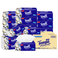得宝(Tempo) 抽纸 无香4层100抽*18包 湿水不易破 餐巾纸 卫生纸