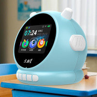 文曲星 益智玩具N1pro智能闹钟科大AI讯飞大模型语音互动时钟小学生早教 蓝色