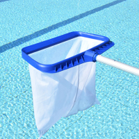 谋福(CNMF) 222 游泳池打捞网伸缩杆加强深水叶网泳池加密捞网水池深水网(白色加密深水网 3米杆)