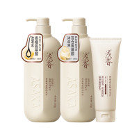 浅香 植物氨基酸洗沐套装(晚樱氨基酸洗发水500g+百合氨基酸沐浴露500g+香榧氨基酸顺滑膏260g)三件套