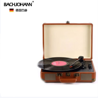 德国巴赫HY-T01棕色唱片机 复古留声机老式怀旧唱机