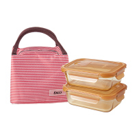 康宁EKCO琥珀色保鲜盒640ML两件组