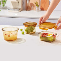 康宁餐具SNAPWARE保鲜盒1.4L黄盒