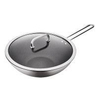 双立人 Moment不锈钢蜂巢中式炒锅30cm 燃气电磁炉通用烹饪锅具 ZW-C150 30cm