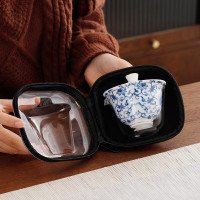 八方礼 BFL2024-6 青花缠枝连旅行茶具