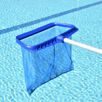 谋福(CNMF) 219 游泳池打捞网伸缩杆加强深水叶网泳池加密捞网水池深水网(蓝色加密深水网 9米杆)