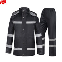 谋福 9982雨衣套装分体防水男士电瓶车骑行全身加长加大钓鱼防暴雨雨衣 藏青色 HS300D 3XL(180)