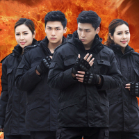 谋福 CNMF 9529 特勤作训大衣 保安棉衣 防寒棉服 特战特训大衣冬季作战服 (单独上衣 斜纹特勤大衣 180)