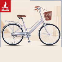 凤凰(PHOENIX) 26寸城市自行车 自行车男女脚踏代步单车成人轻便学生车城市复古通勤休闲车 青柠-粉灰色