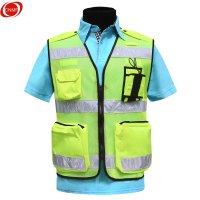 谋福 多功能多口袋荧光黄反光马甲背心交通执勤交警 施工反光马甲安全衣服 WMJ04 尺寸:185