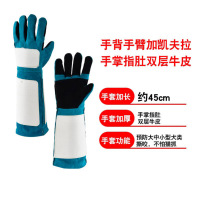 谋福(CNMF)防狗咬手套 宠物训狗训犬防撕咬牛皮手套(墨绿手套凯夫拉防护款45cm )