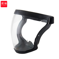 谋福(CNMF)全脸防护面罩 高清透明防尘防飞溅面具 PC运动户外骑行防雾面罩(黑色白片 )