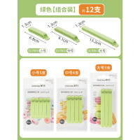 茶花 封口夹食品袋夹子食品夹家用茶叶食物袋零食密封夹薯片封口 绿色 大号3支+中号4支+小号5支