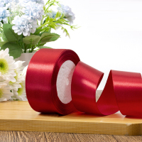谋福 彩色包装缎带 涤纶丝带 缎带绸带包装带(3卷装)浅酒红22m*宽4cm