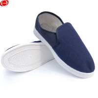 谋福CNMF 165 防静电鞋帆布鞋男女四季通用电子车间无尘工作鞋(PVC帆布鞋蓝色 )(硬底)