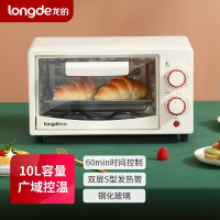 龙的(longde) 电烤箱 家用台式10升小烤箱机械式多功能上下独立调温60分钟时间调控烤箱 LD-KX10F