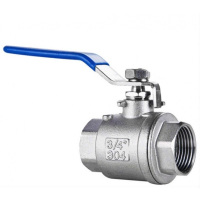 304不锈钢通用型球阀二片式内螺纹全通径加厚阀门耐高温式开关阀 DN32