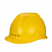 金能电力 安全帽ABS国标工地建筑工程电力施工业 监理领导防砸施工帽 四面透气黄色 不含配件JN-AQM-A-XT