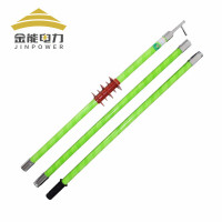 金能电力 铁扣式高压拉闸杆 玻璃钢环氧树脂35kv 电工令克棒绝缘棒3节4.5米防雨型JN-CZG-JK-F345-XT