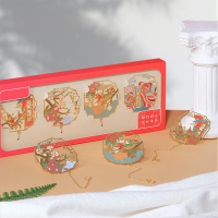 銘希文具 开门四喜书签套装 (4枚装)4个/盒 56*56mm