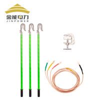 金能电力高压接地线220kv双簧挂钩式三相短路接地棒3节5米35平方头线3*6米尾线6米+地夹