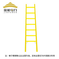 金能电力 玻璃钢绝缘梯子 电工绝缘单梯 施工用单梯绝缘3m JN-JYDT-3-XT