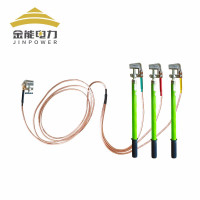 金能电力 高压接地线10kv三相短路接地棒平口螺旋式 25平方头线3*1+5m线0.5m棒+地夹