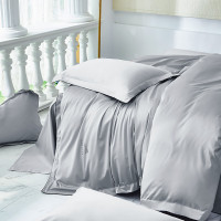 金丝莉(kintheri) 一夜豹富100全棉四件套 远山灰 被套:200x230cm