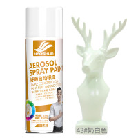 好顺 自动手摇自喷漆金属防锈家具木器漆汽车家用 奶白色5*450ml