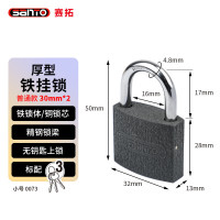 赛拓(SANTO)铁挂锁 水电表箱浴室泳池游泳馆柜子门锁 通开铁挂锁(小号)30mm*2