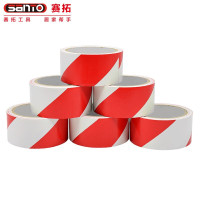 赛拓 2018 红白斑马警示胶带 地面标识警戒线 红白4.8cm*18Y-6卷装