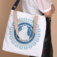 銘希文具 貔貅帆布包(肩带款)蓝色