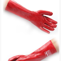 君御 7940 红PVC手套 40CM