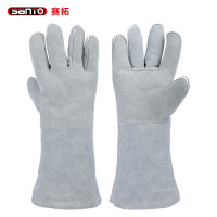 赛拓 2104 电焊手套 牛皮劳保手套 耐高温隔热手套 40cm 1付装