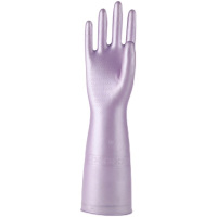 敬平洗碗手套女耐用型家用厨房乳胶加厚夏季家务洗衣服橡胶皮防水手套 植绒长款(颜色随机)