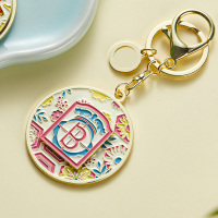 銘希文具 华彩之窗旋转钥匙扣 (彩玻)圆盘主体:5cm 钥匙扣总长:12cm